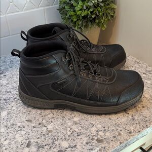 Orthofeet Hunter Boots Mens 14 2E WIDE Black Leather Waterproof Orthopedic